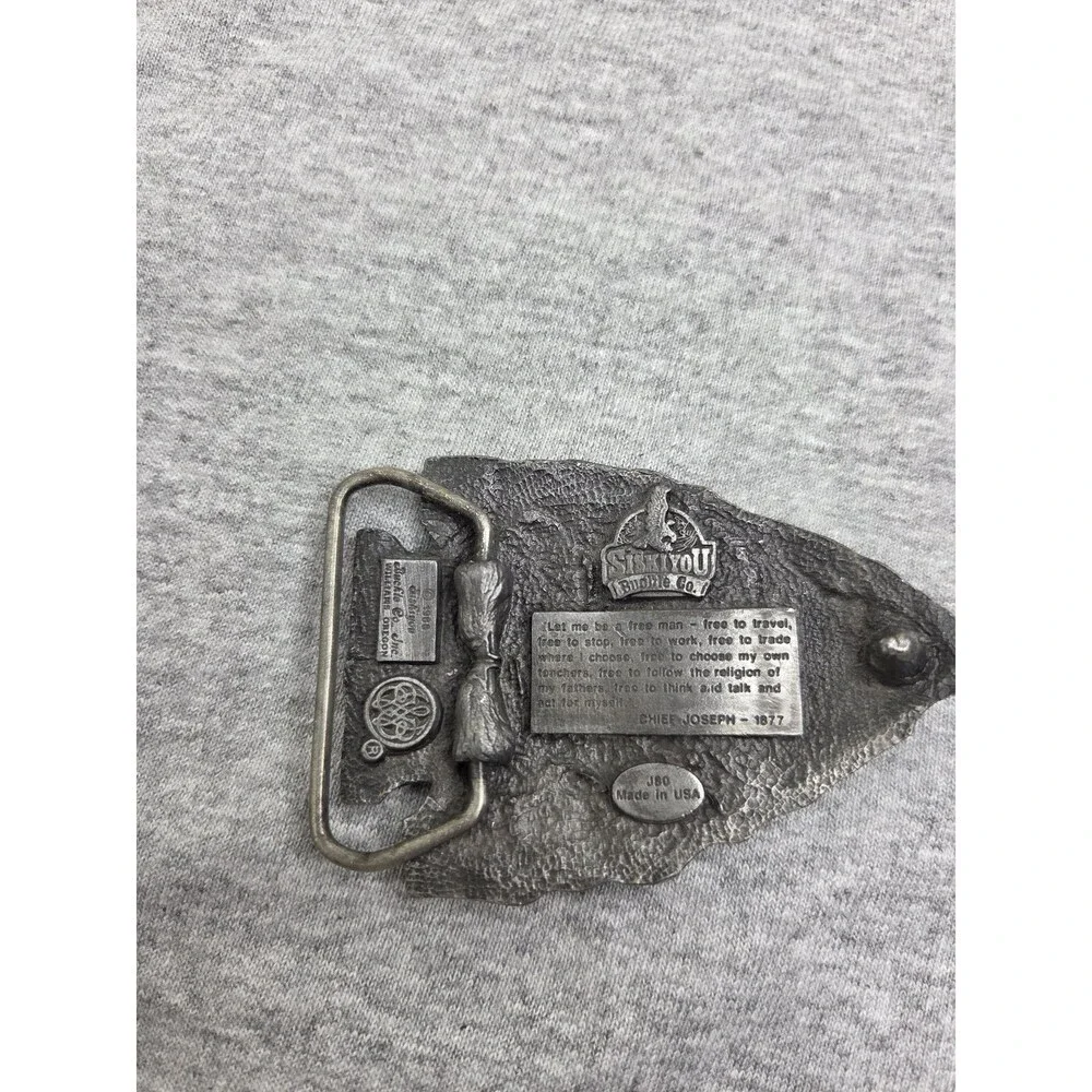 1988 Siskiyou Native American Arrowhead Chief Belt Buckle